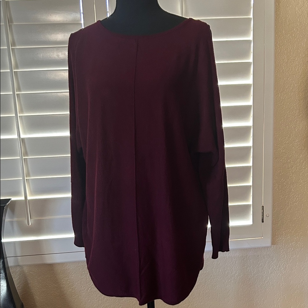 -99Jane Street-Burgundy Long Sleeve sweater